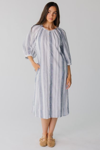 Citrus Seaside Button Down Midi Dress